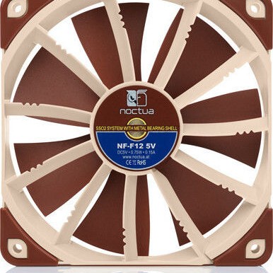 Noctua NF-F12 5V Case Fan 120mm με Σύνδεση 3-Pin Καφέ