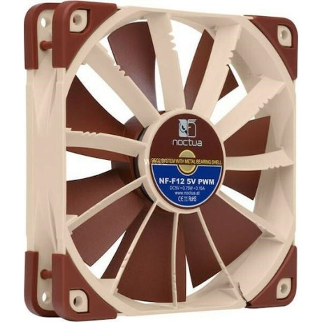 Noctua NF-F12 5V Case Fan 120mm με Σύνδεση 4-Pin PWM Καφέ