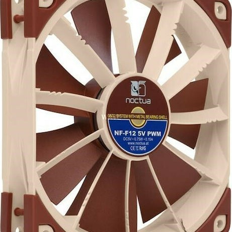 Noctua NF-F12 5V Case Fan 120mm με Σύνδεση 4-Pin PWM Καφέ