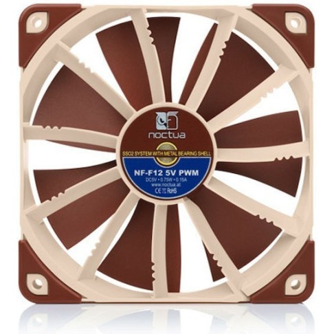 Noctua NF-F12 5V Case Fan 120mm με Σύνδεση 4-Pin PWM Καφέ
