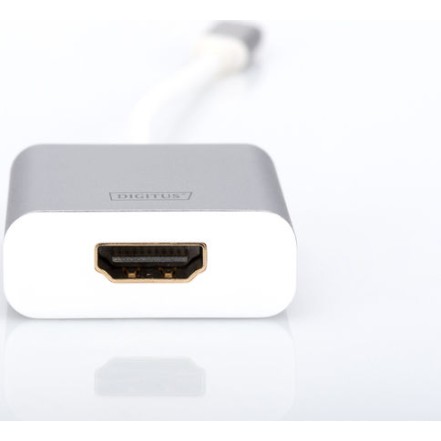 Digitus Μετατροπέας USB-C male σε HDMI female Λευκό (DA-70836)