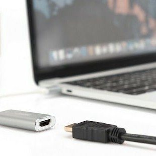 Digitus Μετατροπέας USB-C male σε HDMI female Λευκό (DA-70836)