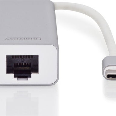 Digitus USB 3.0 Hub 3 Θυρών με σύνδεση USB-C / Ethernet Ασημί