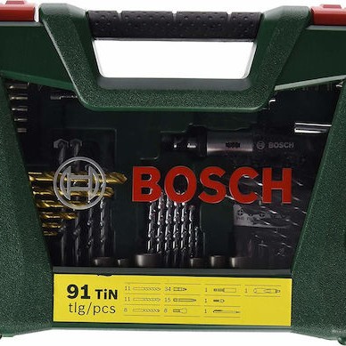 Bosch Σετ 91 Τρυπάνια Τιτανίου με Κυλινδρικό Στέλεχος