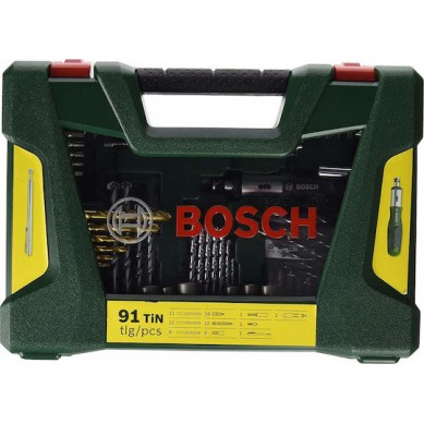 Bosch Σετ 91 Τρυπάνια Τιτανίου με Κυλινδρικό Στέλεχος