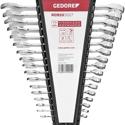 Gedore Σετ Γερμανοπολύγωνα με Mέγεθος από 6mm έως 22mm R09105017 17τμχ