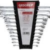 Gedore Red Ring Combination Wrench Set 12-piece Sizes 6-22 Chrome Vanadium Steel Silver