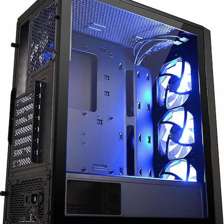 Thermaltake Versa J25 Tempered Glass RGB Edition Gaming Midi Tower Κουτί Υπολογιστή με Πλαϊνό Παράθυρο Μαύρο