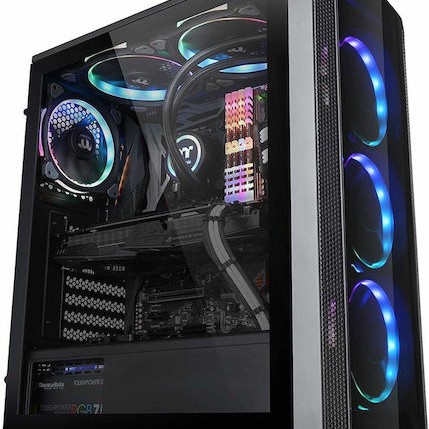 Thermaltake Versa J25 Tempered Glass RGB Edition Gaming Midi Tower Κουτί Υπολογιστή με Πλαϊνό Παράθυρο Μαύρο