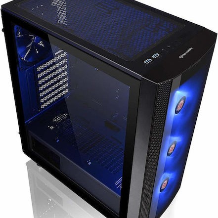 Thermaltake Versa J25 Tempered Glass RGB Edition Gaming Midi Tower Κουτί Υπολογιστή με Πλαϊνό Παράθυρο Μαύρο