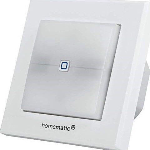 HomeMatic IP Switch brand switch Στεγανός Χωνευτός Διακόπτης Τοίχου Οπτική Ένδειξη Φωτισμού Διπλός με Πλαίσιο Λευκός
