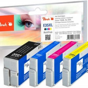 Peach Πακέτο Συμβατών Μελανιών Εκτυπωτή InkJet Μαύρο