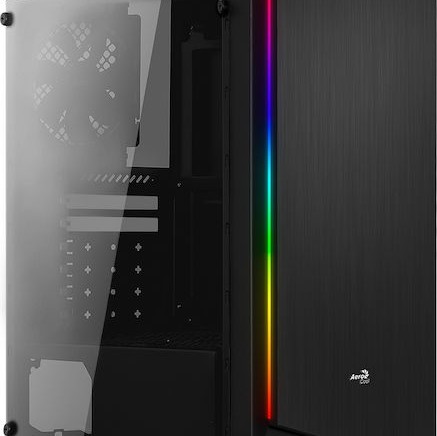 Aerocool Rift Gaming Midi Tower Κουτί Υπολογιστή με Πλαϊνό Παράθυρο και RGB Φωτισμό Μαύρο