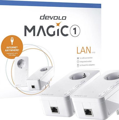 Devolo Magic 1 LAN 1-1-2 Powerline Διπλού Kit για Ενσύρματη Σύνδεση και Θύρα Gigabit Ethernet