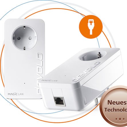 Devolo Magic 1 LAN 1-1-2 Powerline Διπλού Kit για Ενσύρματη Σύνδεση και Θύρα Gigabit Ethernet