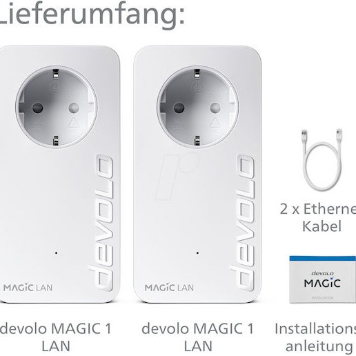 Devolo Magic 1 LAN 1-1-2 Powerline Διπλού Kit για Ενσύρματη Σύνδεση και Θύρα Gigabit Ethernet