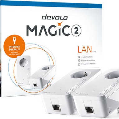 Devolo Magic 1 LAN 1-1-2 (DE) Powerline Διπλού Kit για Ενσύρματη Σύνδεση και Θύρα Gigabit Ethernet