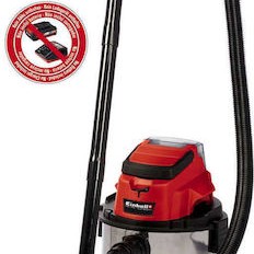 Einhell Επαναφορτιζόμενη Σκούπα Υγρών / Στερεών Χωρίς Φορτιστή και Μπαταρία με Ανοξείδωτο Κάδο 20lt