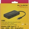 DeLock USB-C Docking Station με HDMI/DisplayPort 4K Μαύρο (63929)