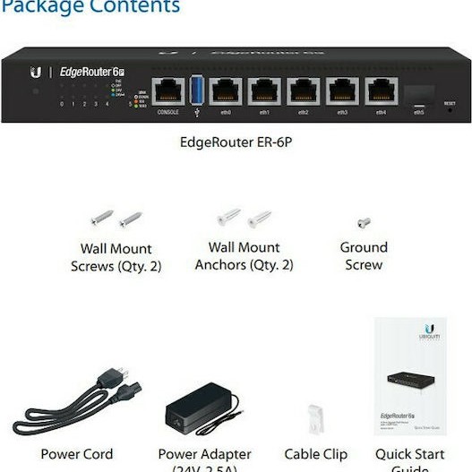 Ubiquiti EdgeRouter 6P Router με 5 Θύρες Gigabit Ethernet