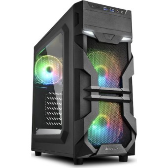 Sharkoon VG7-W RGB Gaming Midi Tower Κουτί Υπολογιστή με Πλαϊνό Παράθυρο Μαύρο
