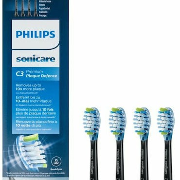 Philips Sonicare C3 Premium Plaque Defence Ανταλλακτικές Κεφαλές για Ηλεκτρική Οδοντόβουρτσα Standard Black HX9044/33 4τμχ