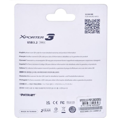Patriot Xporter 3 128GB USB 3.2 Stick Μαύρο