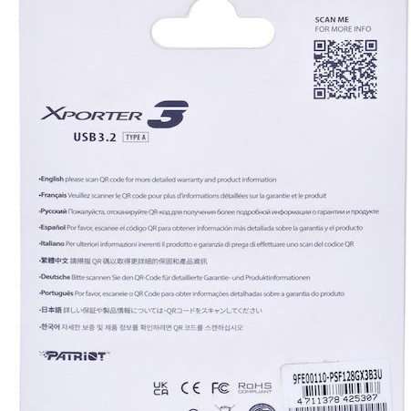 Patriot Xporter 3 128GB USB 3.2 Stick Μαύρο