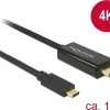 DeLock Cable HDMI male - USB-C male 1m Μαύρο
