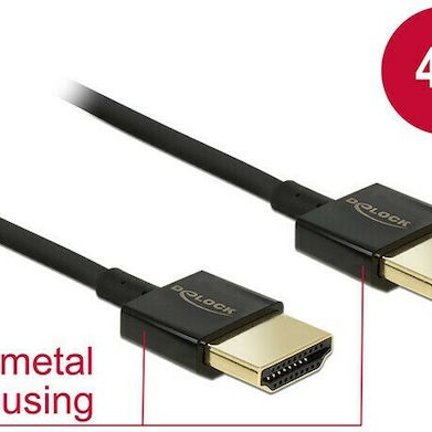 DeLock Cable HDMI male - USB-C male 1m Μαύρο