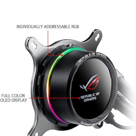 Asus ROG Ryuo 120 Υδρόψυξη Επεξεργαστή Μονού Ανεμιστήρα 120mm για Socket AM4/1200/115x με RGB Φωτισμό