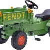 Παιδικό Τρακτέρ Fendt Gear Tray Ποδοκίνητο με Καρότσα & Πετάλι Πράσινο