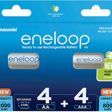Panasonic Eneloop Combipack AA + AAA Επαναφορτιζόμενες Μπαταρίες Ni-MH 1.2V 8τμχ