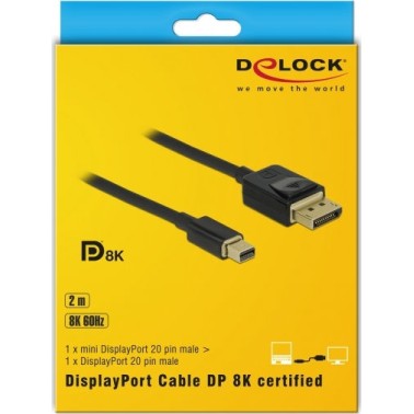 DeLock Cable mini DisplayPort male - DisplayPort male 2m (84928)