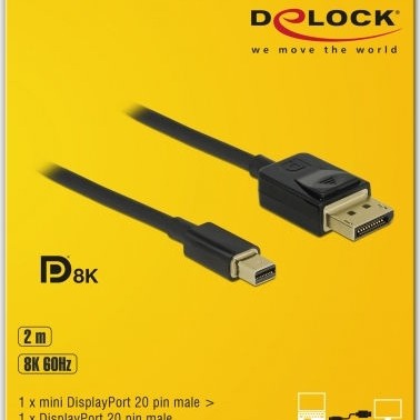 DeLock Cable mini DisplayPort male - DisplayPort male 2m (84928)