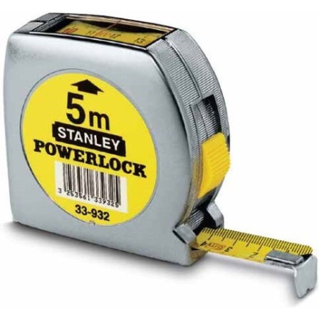 Stanley Powerlock Μετροταινία με Αυτόματη Επαναφορά 19mm x 5m