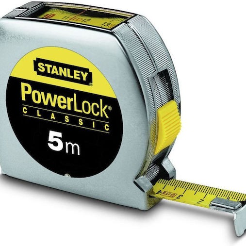 Stanley Powerlock Μετροταινία με Αυτόματη Επαναφορά 19mm x 5m