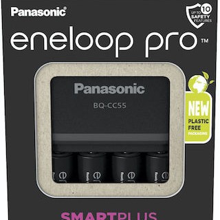 Panasonic Eneloop Pro Smart Plus BQ-CC55 Φορτιστής 4 Μπαταριών Ni-MH Μεγέθους AA/AAA Σετ με 4x AA 2500mAh