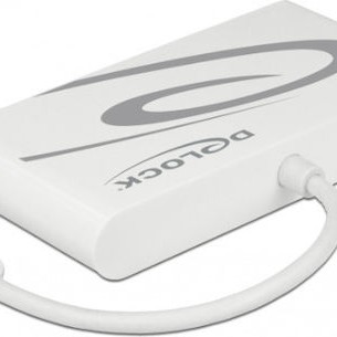 DeLock USB-C Docking Station με HDMI 4K PD Ethernet Λευκό (87731)