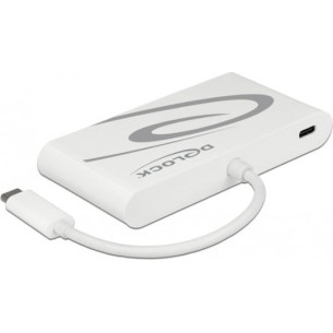 DeLock USB-C Docking Station με HDMI 4K PD Ethernet Λευκό (87731)