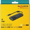 DeLock USB-C Docking Station με HDMI 4K Μαύρο (63931)