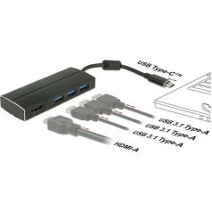 DeLock USB-C Docking Station με HDMI 4K Μαύρο (63931)