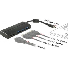DeLock USB-C Docking Station με HDMI 4K Μαύρο (63931)