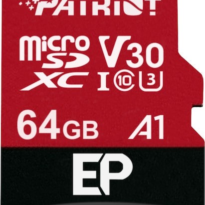 Patriot EP Series microSDXC 64GB Class 10 U3 V30 A1 UHS-I με αντάπτορα