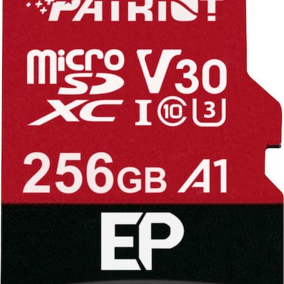 Patriot EP microSDXC 256GB Class 10 U3 V30 A1 UHS-I με αντάπτορα