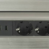 Brennenstuhl Πολύπριζο 3 Θέσεων με 2 USB-A και Καλώδιο 2m Ασημί