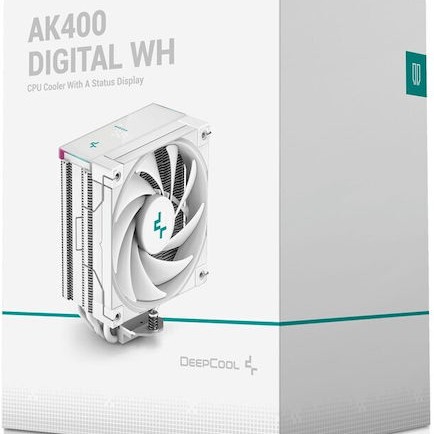 Deepcool AK400 Digital WH Ψύκτρα Επεξεργαστή για Socket AM4/AM5/1200/115x/1700 με ARGB Φωτισμό Λευκή