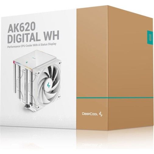 Deepcool AK620 Digital Ψύκτρα Επεξεργαστή Διπλού Ανεμιστήρα για Socket AM4/AM5/1200/115x/1700 με ARGB Φωτισμό Λευκή