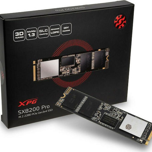 Adata XPG SX8200 Pro SSD 512GB M.2 NVMe PCI Express 3.0 ASX8200PNP-512GT-C