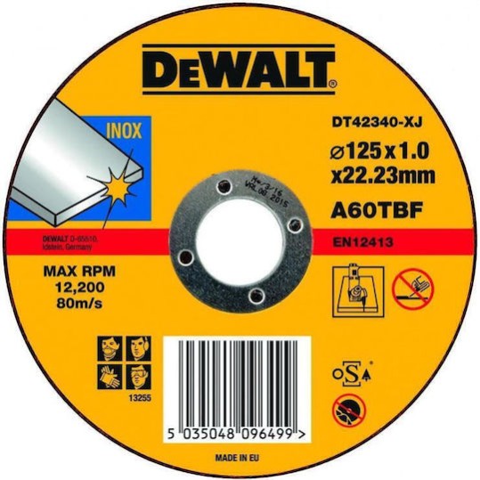 Dewalt Δίσκος Κοπής Μετάλλου 125mm 10τμχ DT42340TZ